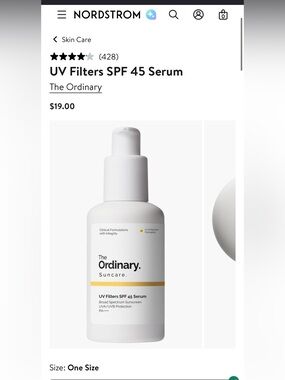 The Ordinary Suncare UV Filters SPF 45 Serum — White with Yellow Accent
